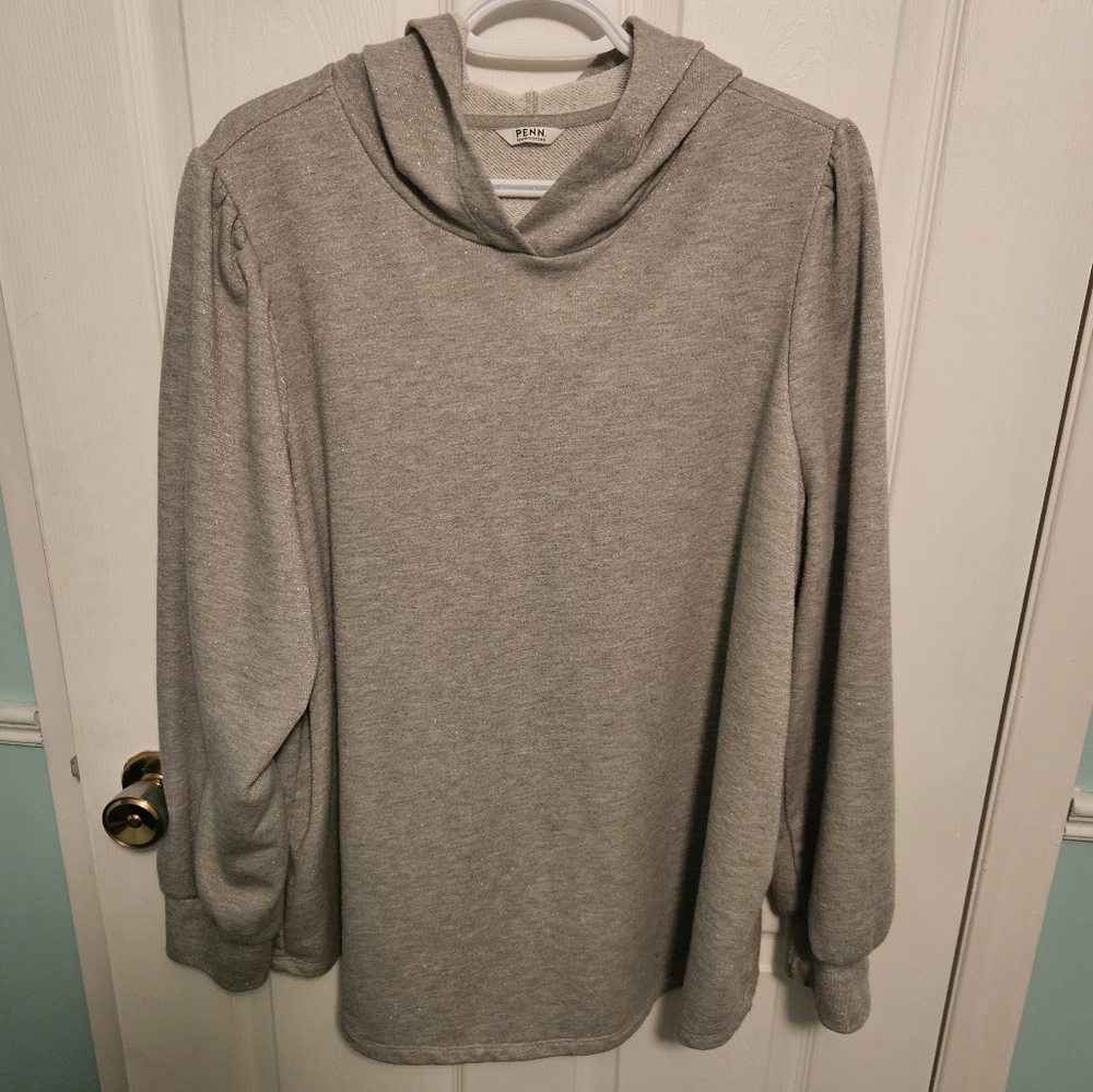 # 182 - Ladies Grey Sparkling Hooded Sweater by Penningtons 3X